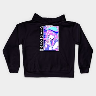 Vaporwave Aesthetic Anime Manga Girl Japanese Streetwear Kids Hoodie